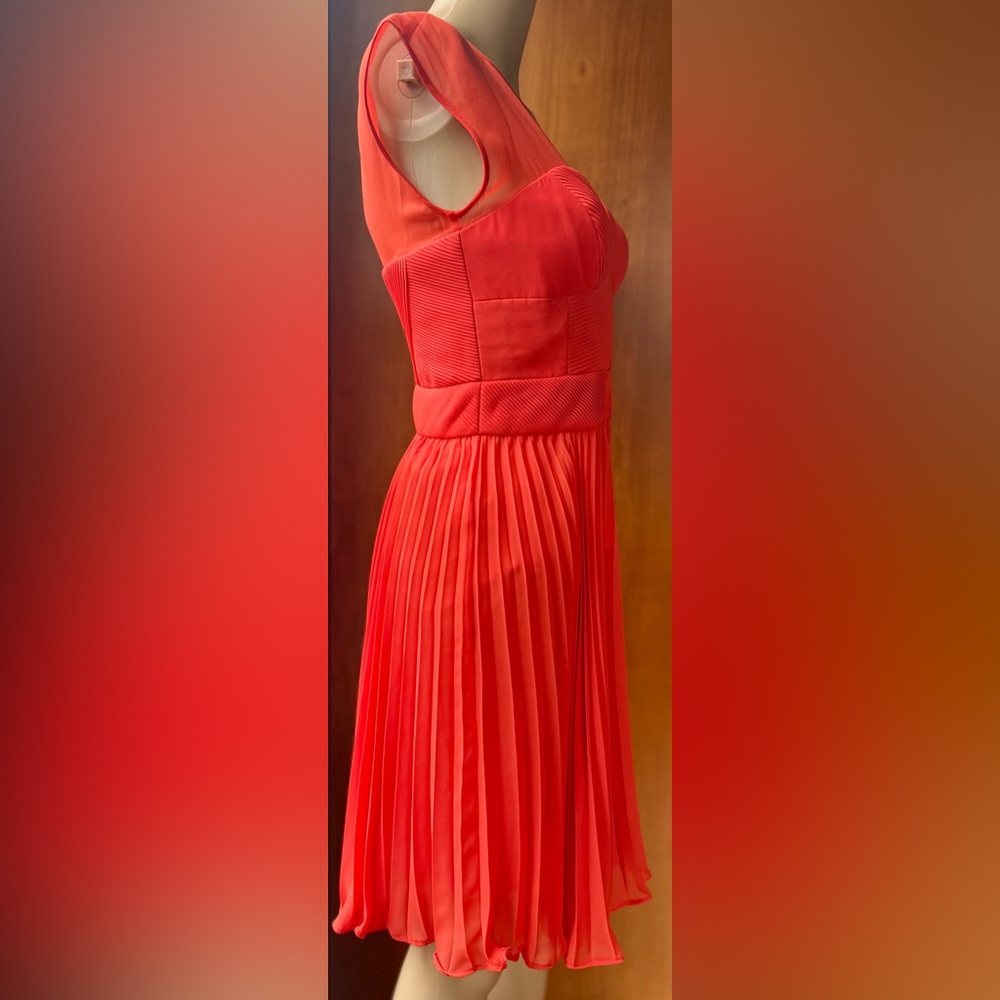 KAREN MILLEN Orange Chiffon Dress Size 4 - Picture 4 of 9